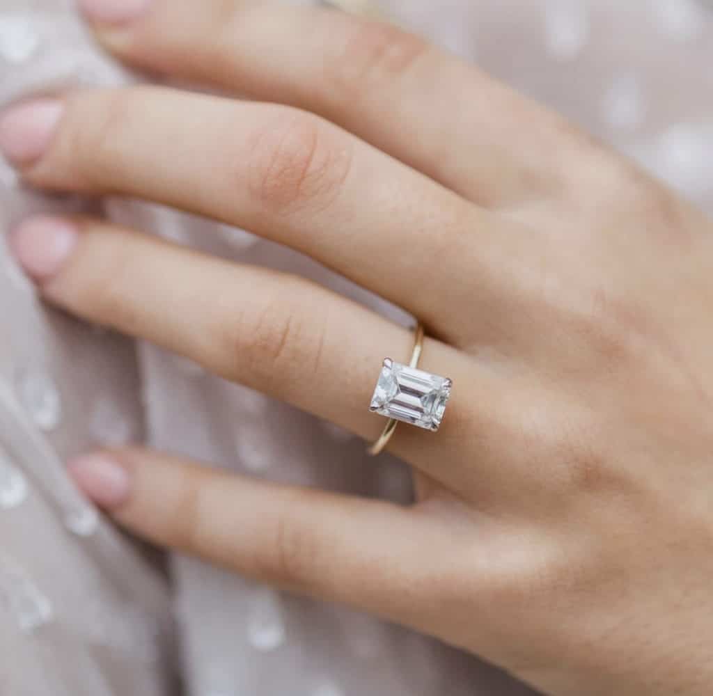 elegant emerald cut timeless engagement ring