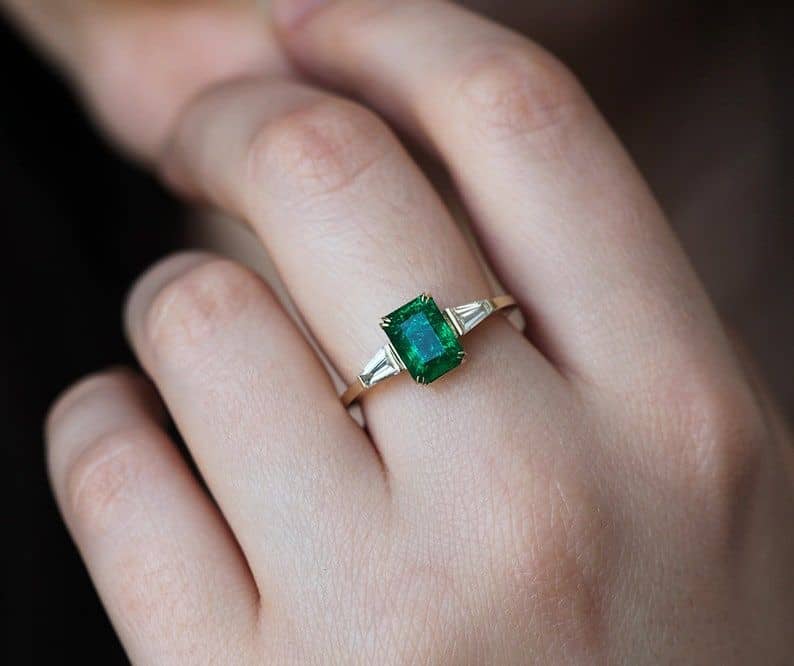 trendy emerald engagement ring style