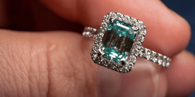 Emerald green anniversary ring
