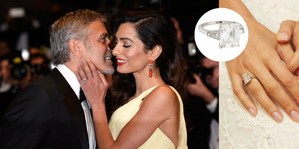 Diamond engagement ring of Amal Clooney from George Clooney